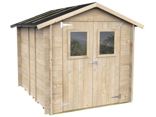 Alce Hobby 198x248 - Abri de jardin en bois - Avec fenêtres et porte à double battant - 198x248x215 cm