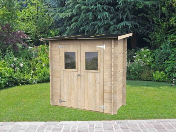 Alce Hobby 198x98 - Abri de jardin en bois - Avec fenêtres à l'avant - 198x98x197 cm