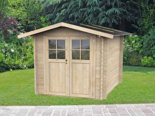 Alce Opera 215x180 - Abri de jardin à bois - Avec fenêtres et porte à double battant - 215x180x207 cm