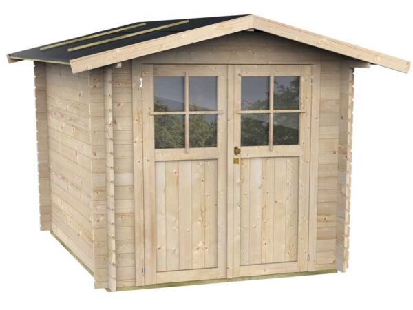 Alce Opera 215x180 - Abri de jardin à bois - Avec fenêtres et porte à double battant - 215x180x207 cm