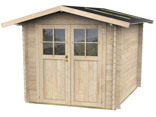 Alce Opera 215x180 - Abri de jardin à bois - Avec fenêtres et porte à double battant - 215x180x207 cm