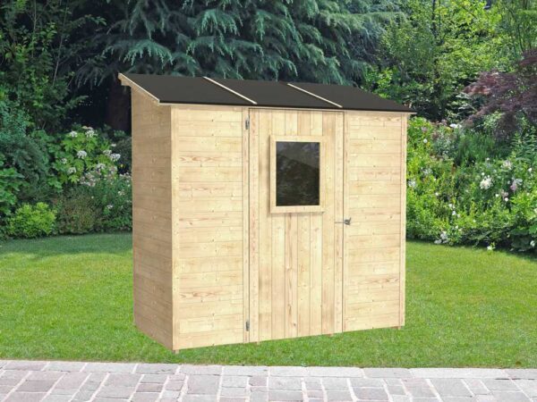 Alce Vaniglia 207x102 - Abri de jardin en bois - Avec fenêtre frontale - 207x102x222 cm
