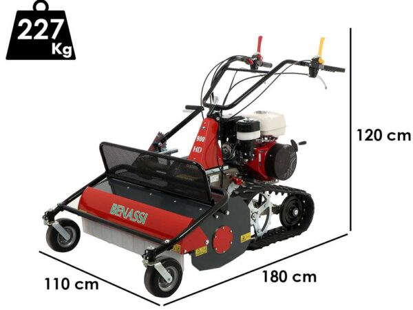 Benassi T900HD - Tondeuse débroussailleuse professionnelle à couteaux à chenilles - Honda GX390