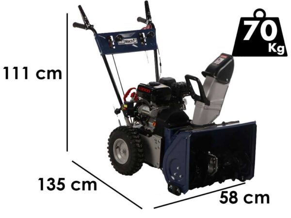 BullMach BM-SS 80 WEL - Fraise à neige thermique avec démarrage électrique - Multifonction - Loncin H200