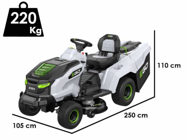 EGO TR 3801 E - B - Tondeuse autoportée à batterie avec bac de ramassage - 56 V - 40 Ah