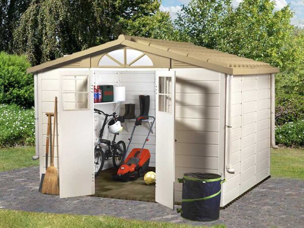 Garofalo Tuscany Evo 280 - Abri de jardin - Avec fenêtres et porte à double battant - 282,5 x 242,5 x 225 cm