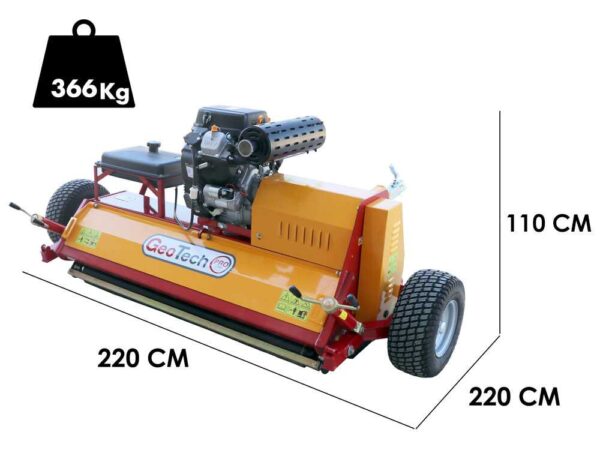 GeoTech Pro GTRB145 - Tondeuse débroussailleuse pour quad - Loncin LC2V80FD