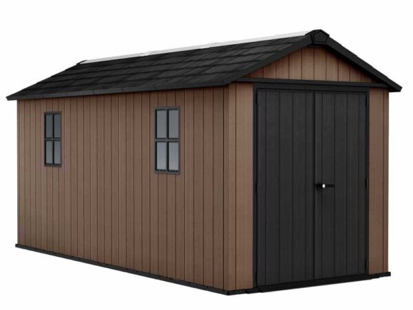 Keter Newton plus 7515/1575 - Abri de jardin - Avec porte à double battant et fenêtres - 230 x 476 x 246 cm