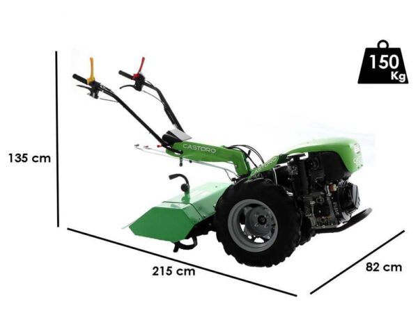 Motoculteur diesel Lampacrescia MGM Castoro Super - Moteur Lombardini Kohler - Démarrage électrique