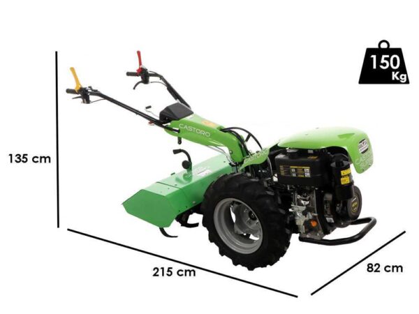 Motoculteur diesel Lampacrescia MGM Castoro Super - Moteur Loncin - Démarrage électrique