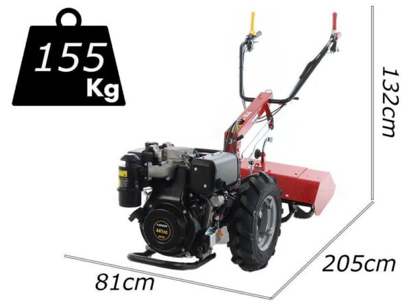 Motoculteur diesel série lourde professionnel GINKO R710 EKO - Moteur Loncin de 441cc - démarrage électrique