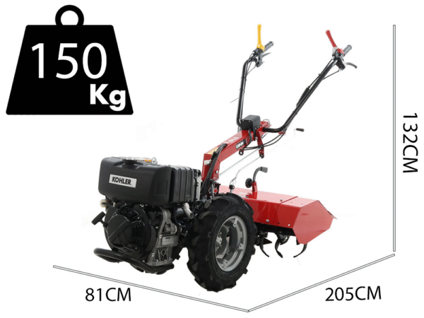 Motoculteur série lourde GINKO R710 EKO- Moteur Lombardini Kohler KD15-440 avec démarrage électrique