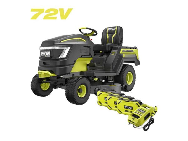 RYOBI RY72TMX117-310 - Tracteur tondeuse à batterie - 72V / 3x10Ah