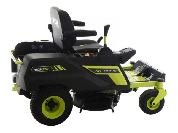 Ryobi ZTRX76 - Tondeuse autoportée à batterie et rayon de braquage zéro - 72V/20 Ah coupe de 76 cm - 2en1