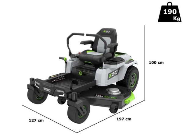 Tondeuse autoportée à batterie EGO Z6 ZERO TURN ZT5201E-L - 56V - 15Ah - Rayon de braquage zéro