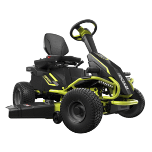 Tracteur tondeuse à batterie Ryobi RM480E - Coupe mulching - Éjection latérale - 4 x 12V au plomb liquide