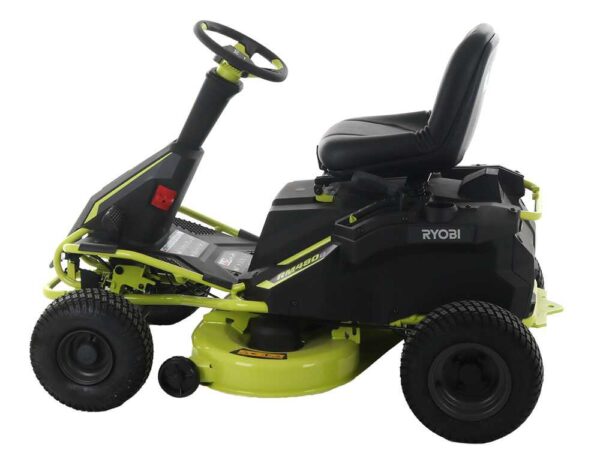 Tracteur tondeuse à batterie Ryobi RM480E - Coupe mulching - Éjection latérale - 4 x 12V au plomb liquide
