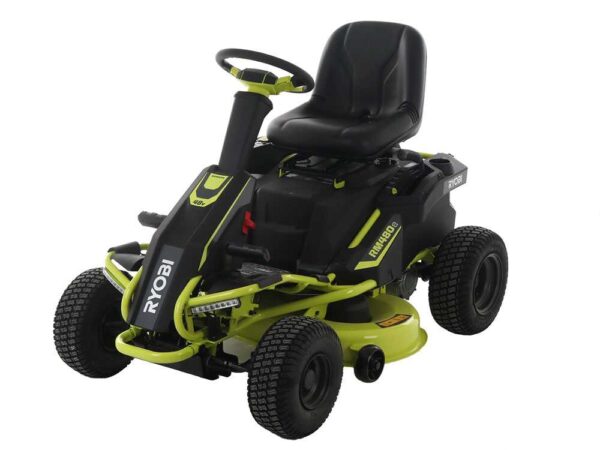 Tracteur tondeuse à batterie Ryobi RM480E - Coupe mulching - Éjection latérale - 4 x 12V au plomb liquide