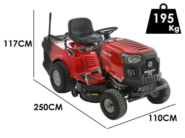 Troy Bilt Bronco 92T-R - Tracteur tondeuse - boîte hydrostatique - bac de ramassage